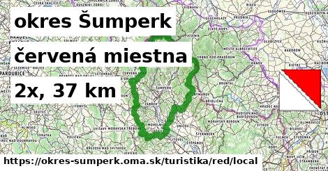 okres Šumperk Turistické trasy červená miestna