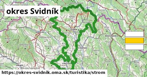 okres Svidník Turistické trasy strom 