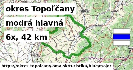 okres Topoľčany Turistické trasy modrá hlavná