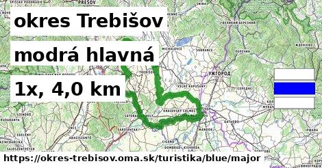 okres Trebišov Turistické trasy modrá hlavná