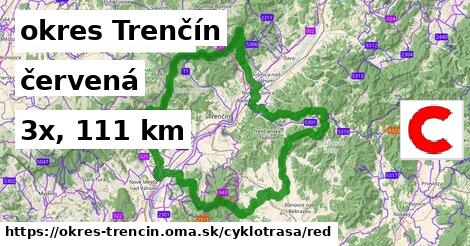 okres Trenčín Cyklotrasy červená 