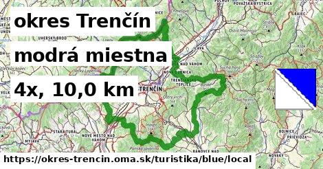 okres Trenčín Turistické trasy modrá miestna
