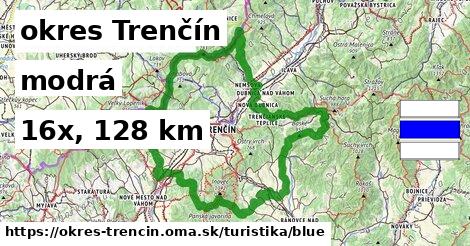 okres Trenčín Turistické trasy modrá 