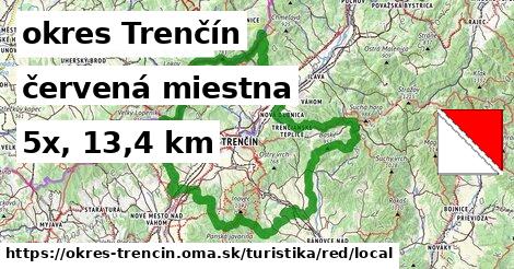 okres Trenčín Turistické trasy červená miestna