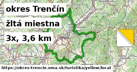 okres Trenčín Turistické trasy žltá miestna