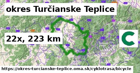 okres Turčianske Teplice Cyklotrasy bicycle 