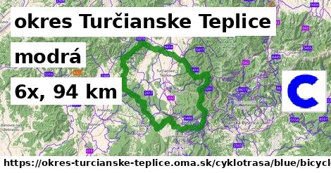 okres Turčianske Teplice Cyklotrasy modrá bicycle