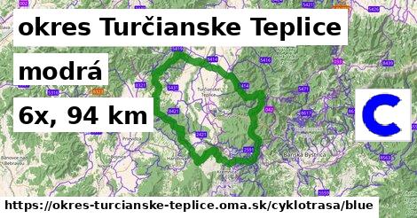 okres Turčianske Teplice Cyklotrasy modrá 