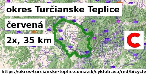 okres Turčianske Teplice Cyklotrasy červená bicycle