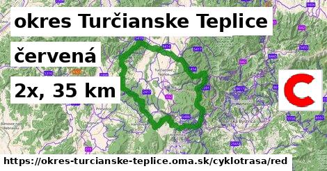 okres Turčianske Teplice Cyklotrasy červená 