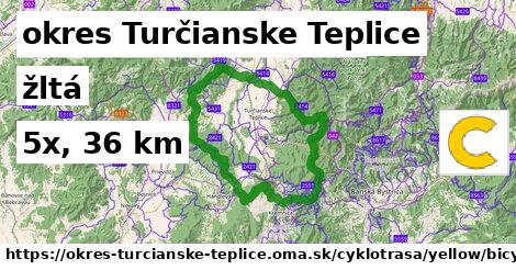 okres Turčianske Teplice Cyklotrasy žltá bicycle
