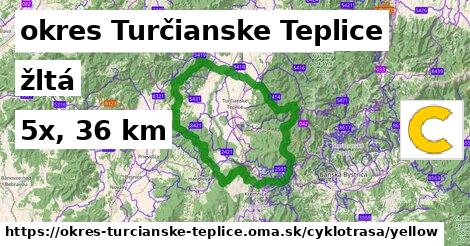 okres Turčianske Teplice Cyklotrasy žltá 