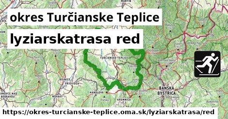 okres Turčianske Teplice Lyžiarske trasy červená 