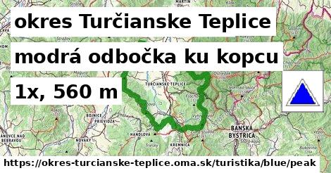 okres Turčianske Teplice Turistické trasy modrá odbočka ku kopcu