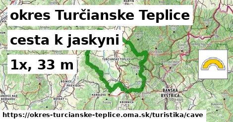 okres Turčianske Teplice Turistické trasy cesta k jaskyni 