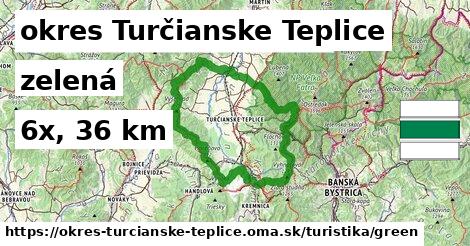 okres Turčianske Teplice Turistické trasy zelená 