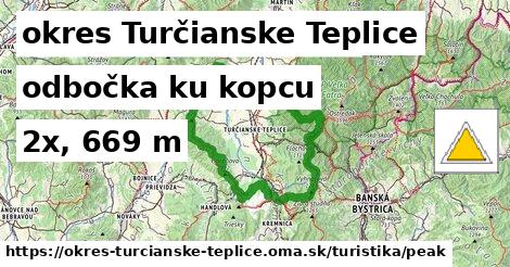 okres Turčianske Teplice Turistické trasy odbočka ku kopcu 