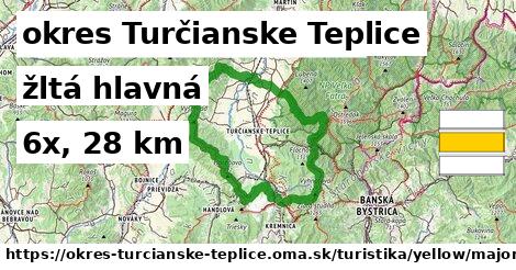 okres Turčianske Teplice Turistické trasy žltá hlavná