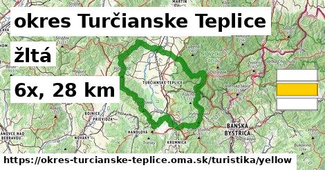 okres Turčianske Teplice Turistické trasy žltá 