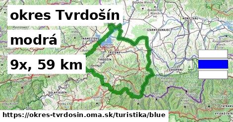 okres Tvrdošín Turistické trasy modrá 