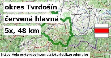 okres Tvrdošín Turistické trasy červená hlavná