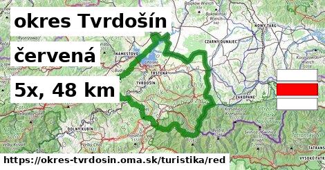 okres Tvrdošín Turistické trasy červená 