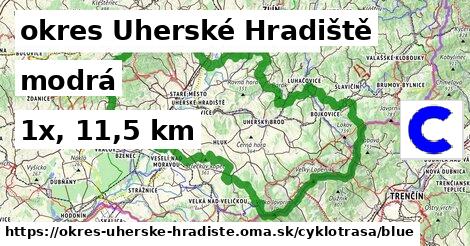 okres Uherské Hradiště Cyklotrasy modrá 
