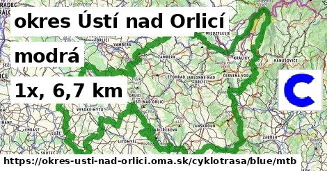 okres Ústí nad Orlicí Cyklotrasy modrá mtb