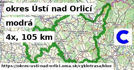 okres Ústí nad Orlicí Cyklotrasy modrá 
