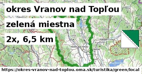 okres Vranov nad Topľou Turistické trasy zelená miestna