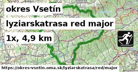 okres Vsetín Lyžiarske trasy červená hlavná