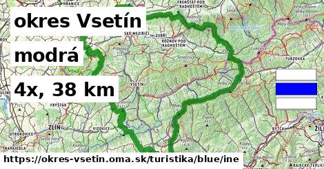 okres Vsetín Turistické trasy modrá iná