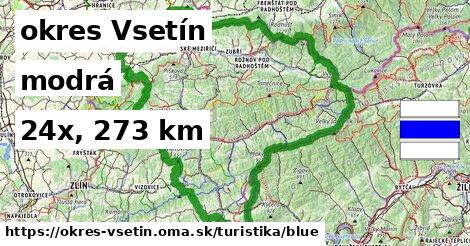 okres Vsetín Turistické trasy modrá 