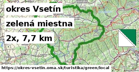 okres Vsetín Turistické trasy zelená miestna