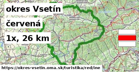 okres Vsetín Turistické trasy červená iná