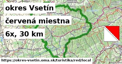 okres Vsetín Turistické trasy červená miestna