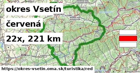okres Vsetín Turistické trasy červená 