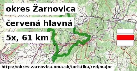 okres Žarnovica Turistické trasy červená hlavná