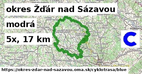 okres Žďár nad Sázavou Cyklotrasy modrá 
