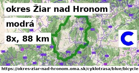 okres Žiar nad Hronom Cyklotrasy modrá bicycle