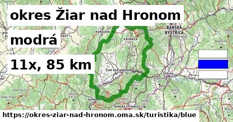 okres Žiar nad Hronom Turistické trasy modrá 