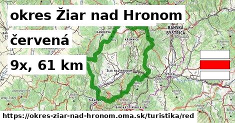 okres Žiar nad Hronom Turistické trasy červená 