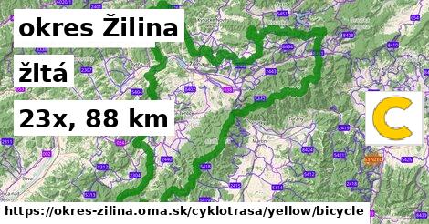 okres Žilina Cyklotrasy žltá bicycle