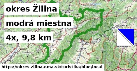 okres Žilina Turistické trasy modrá miestna