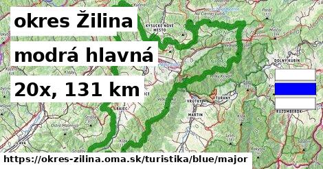 okres Žilina Turistické trasy modrá hlavná