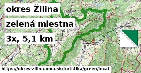 okres Žilina Turistické trasy zelená miestna
