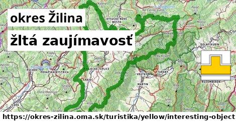 okres Žilina Turistické trasy žltá zaujímavosť
