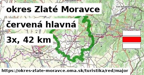 okres Zlaté Moravce Turistické trasy červená hlavná