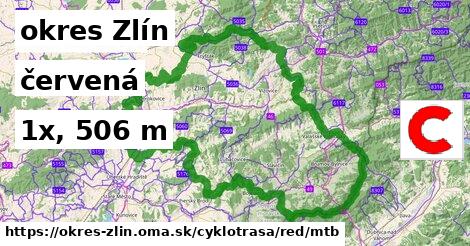 okres Zlín Cyklotrasy červená mtb