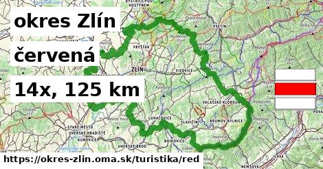 okres Zlín Turistické trasy červená 